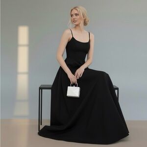 NWT STAUD Joy Maxi Dress in Black Size 2